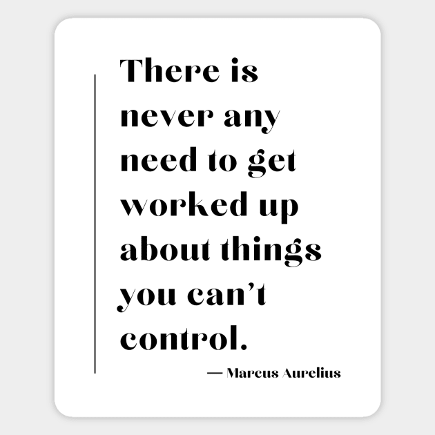 “There is never any need to get worked up about things you can't control.” Marcus Aurelius Magnet by ReflectionEternal